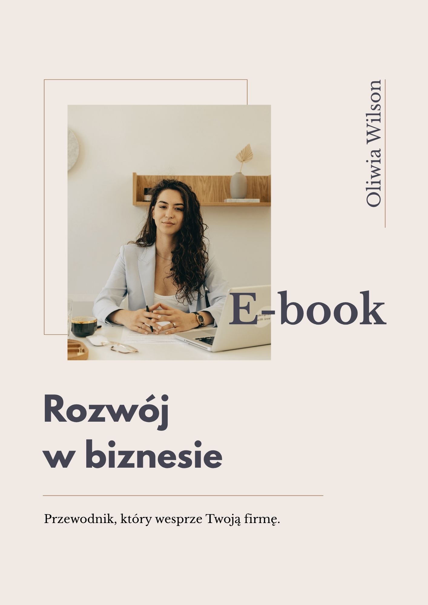 Szablon okładki e-booka w Canvie - wersja beżowa, elegancka