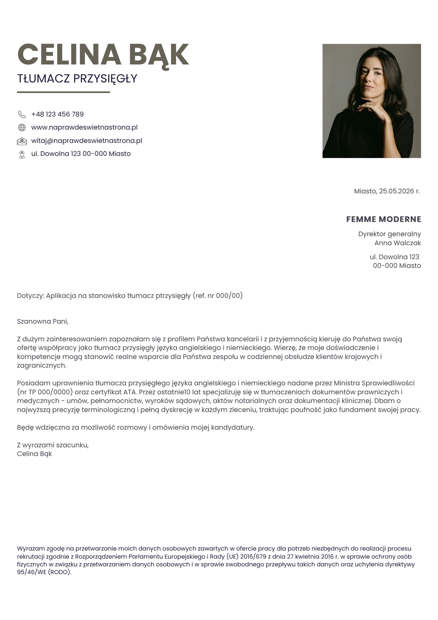 List motywacyjny Canva CV