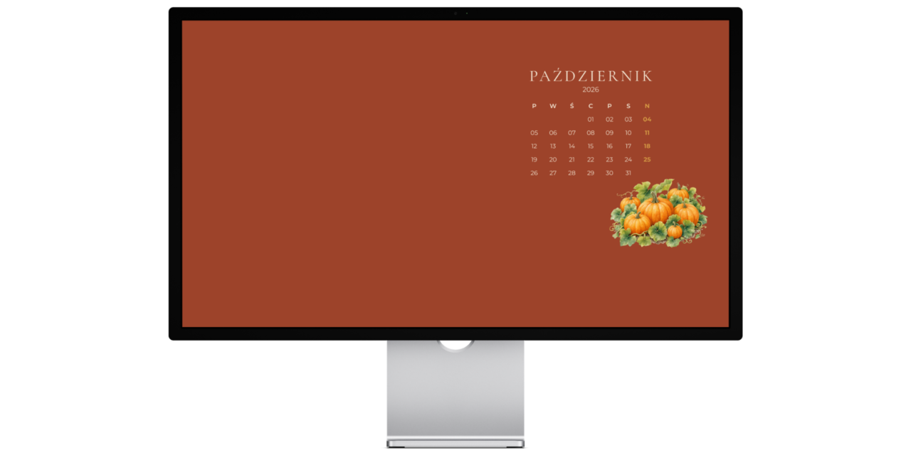Darmowe tapety na pulpit z kalendarzem – październik 2026