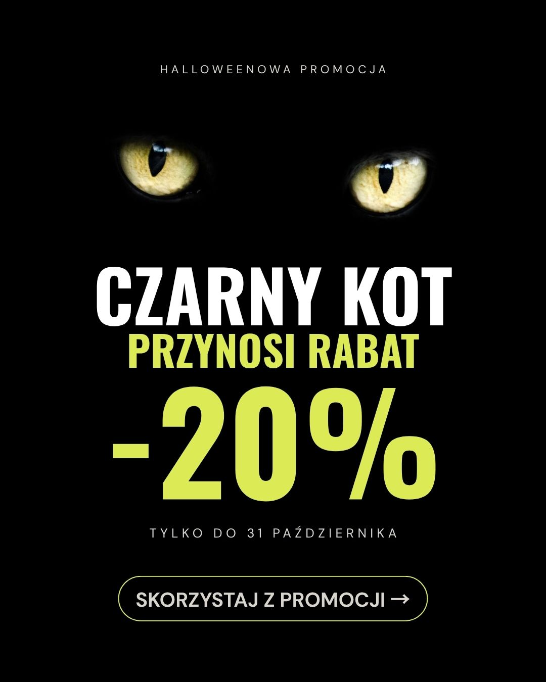 Halloween promocja kot canva grafika na instagram