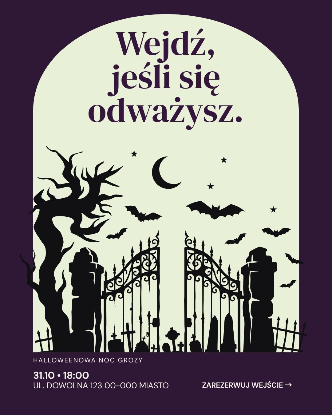 Halloween zaproszenie canva grafika na instagram