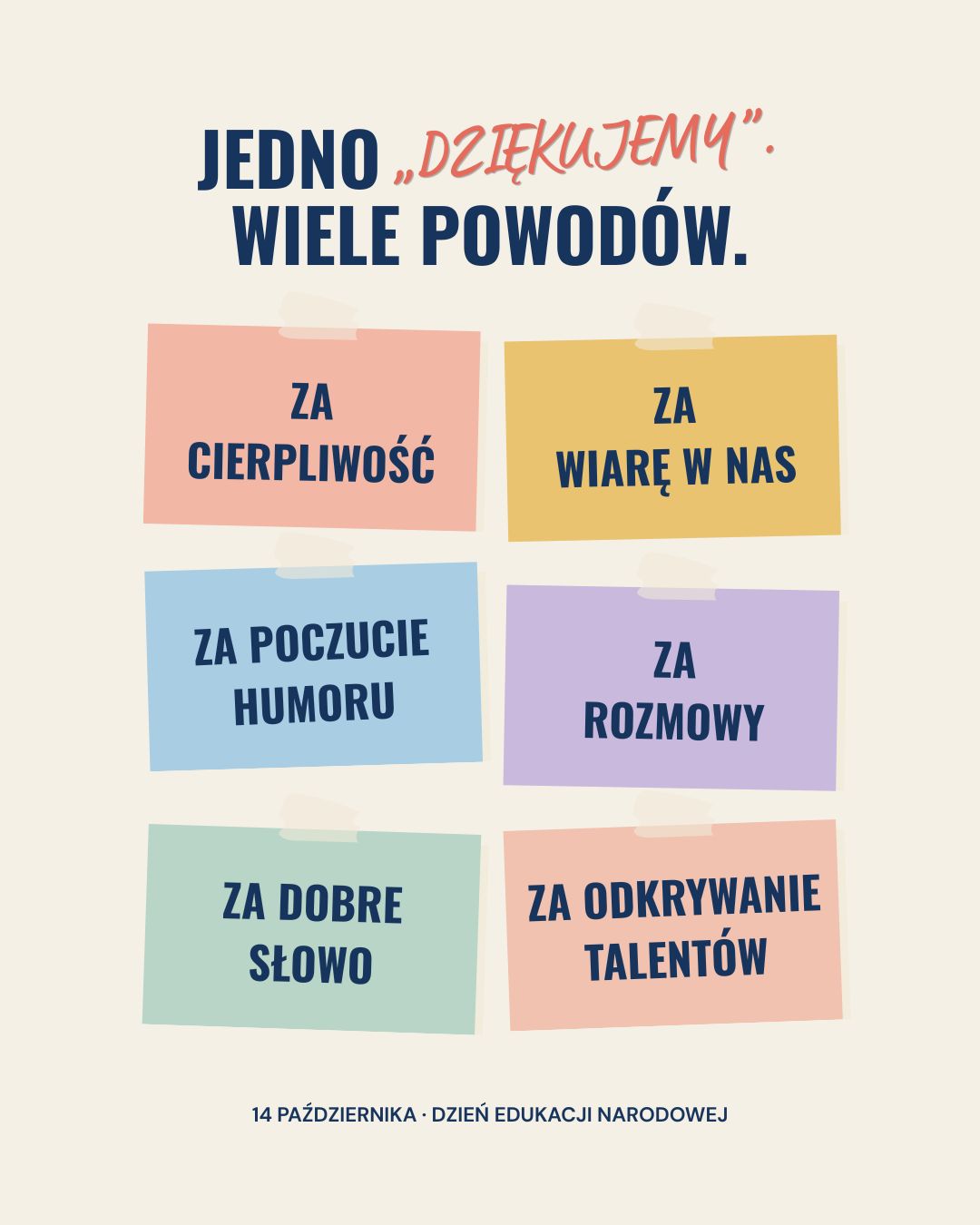 Dzień nauczyciela szablon canva na instagram