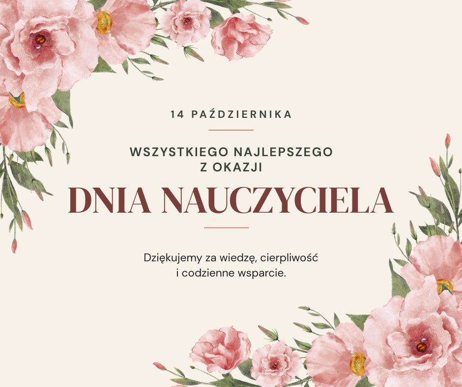 Szablon Canva na Dzień Nauczyciela kwiatowy