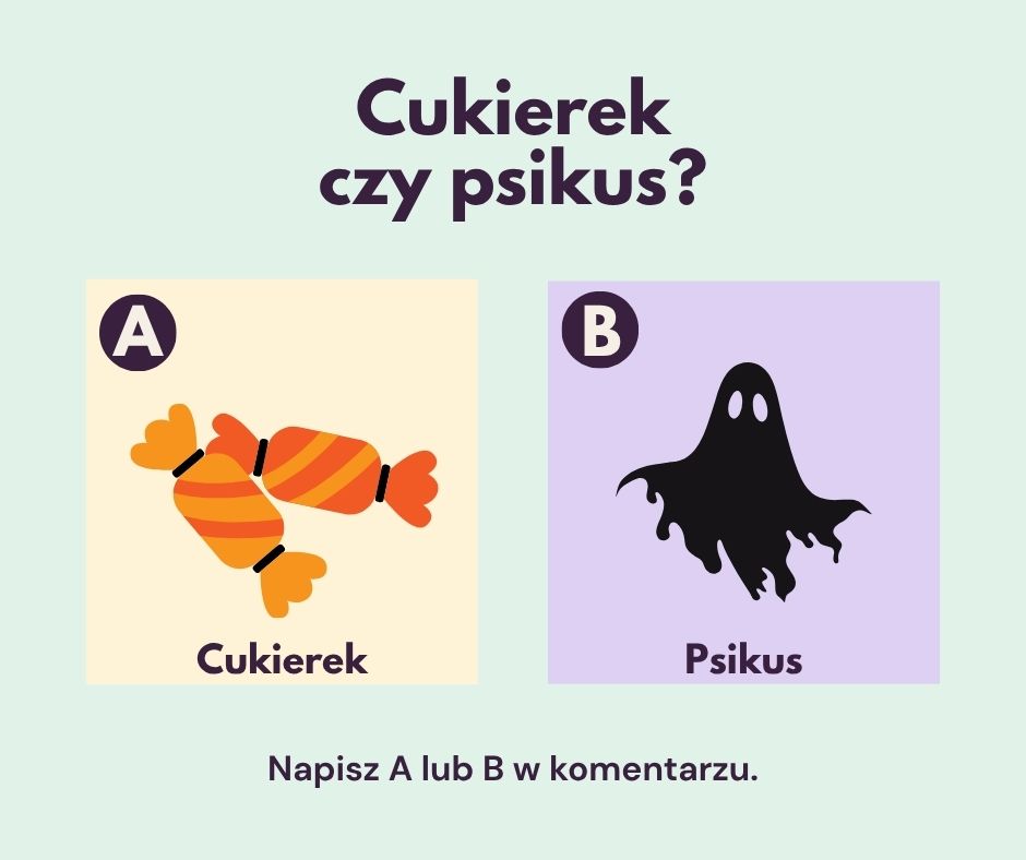 Halloween Cukierek czy psikus szablon canva