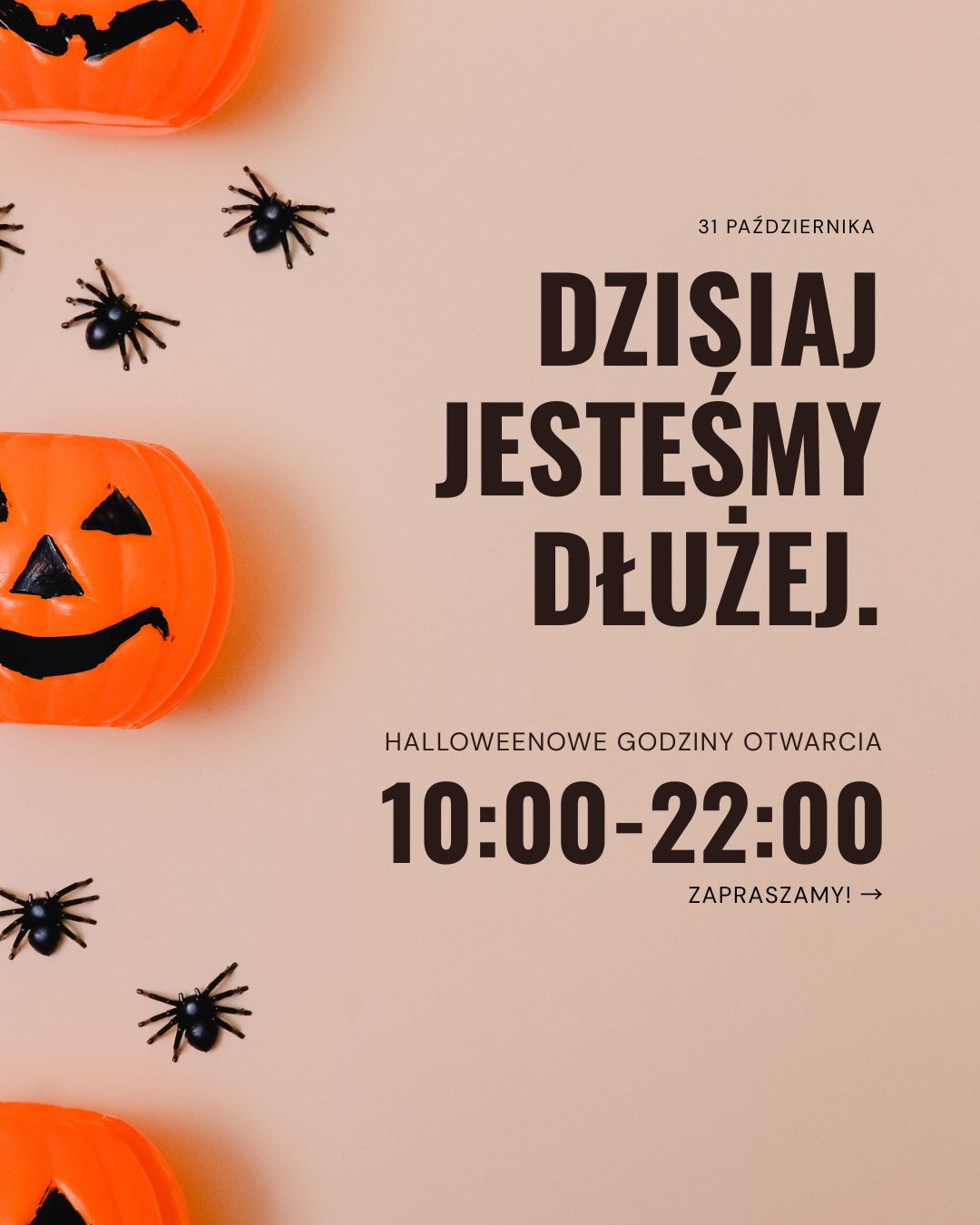 Halloween godziny otwarcia canva grafika