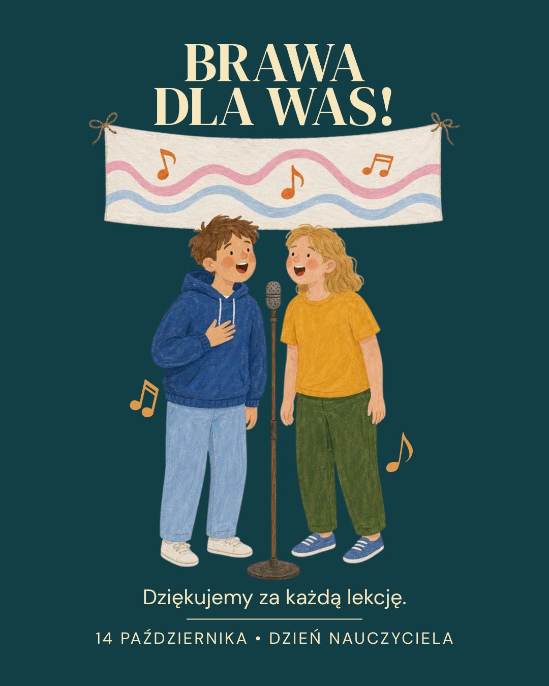 Dzień nauczyciela grafika do edycji w canva